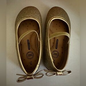 Toddler gold glitter flats